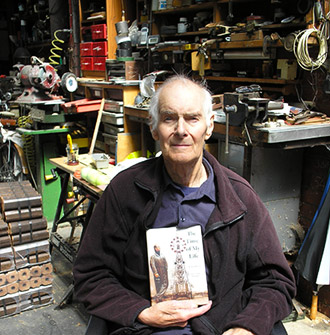 Jim Baxter outside the workshop